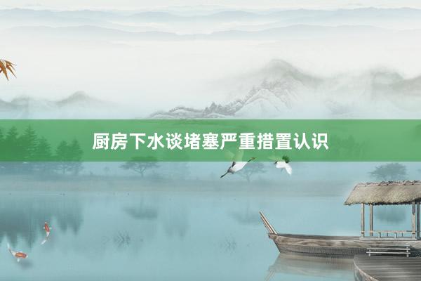 厨房下水谈堵塞严重措置认识
